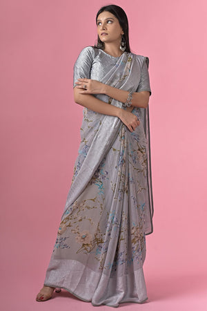 gray saree