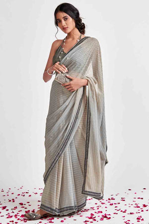 Harbor Grey Georgette Saree