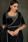 black georgette saree