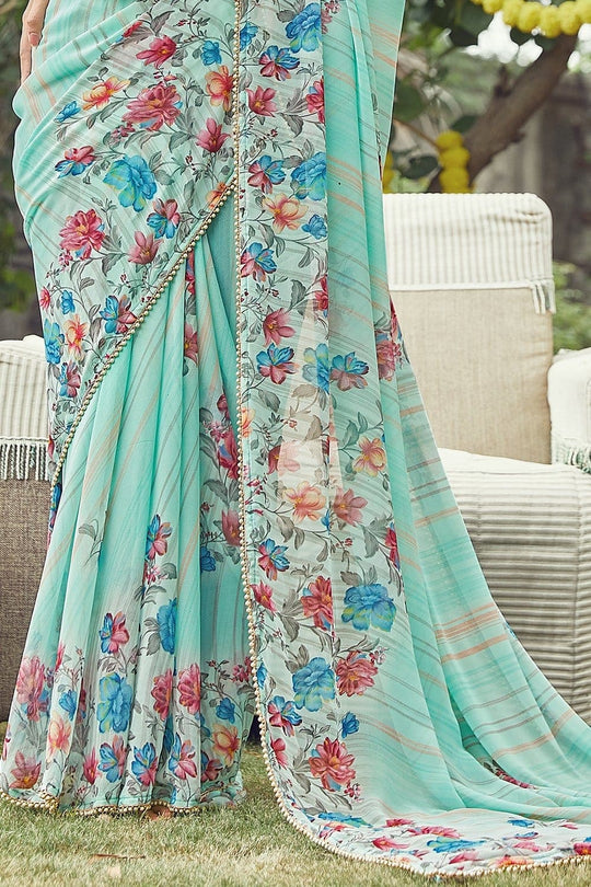 georgette saree printed