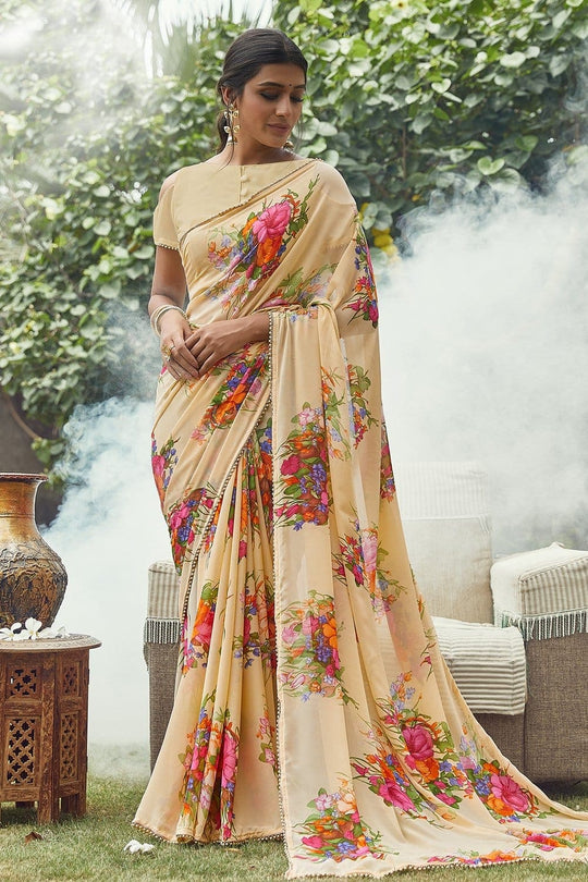 georgette saree printed