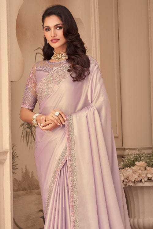 purple georgette saree