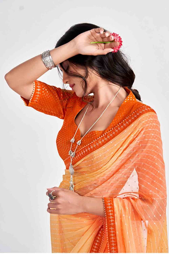 Georgette Saree Merigold Yellow Georgette Saree saree online