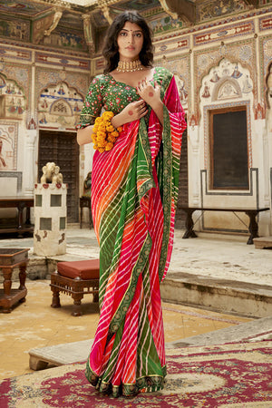 Multicolour Georgette Saree