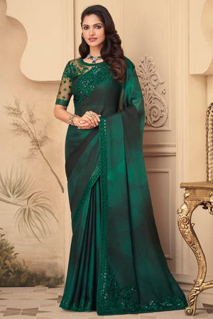 Pine Green Georgette Saree