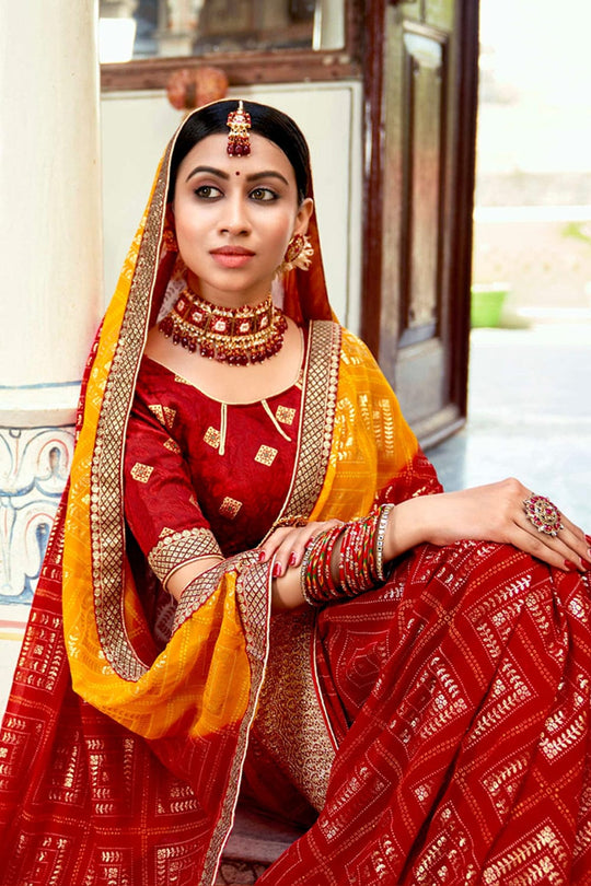 dual tone georgette saree