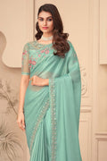 blue georgette saree