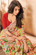 georgette saree with designer blouse