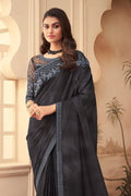 black georgette saree