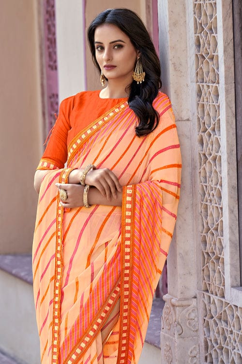 orange georgette saree 