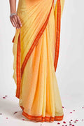 Georgette Saree Tuscan Sun Yellow Georgette Saree saree online