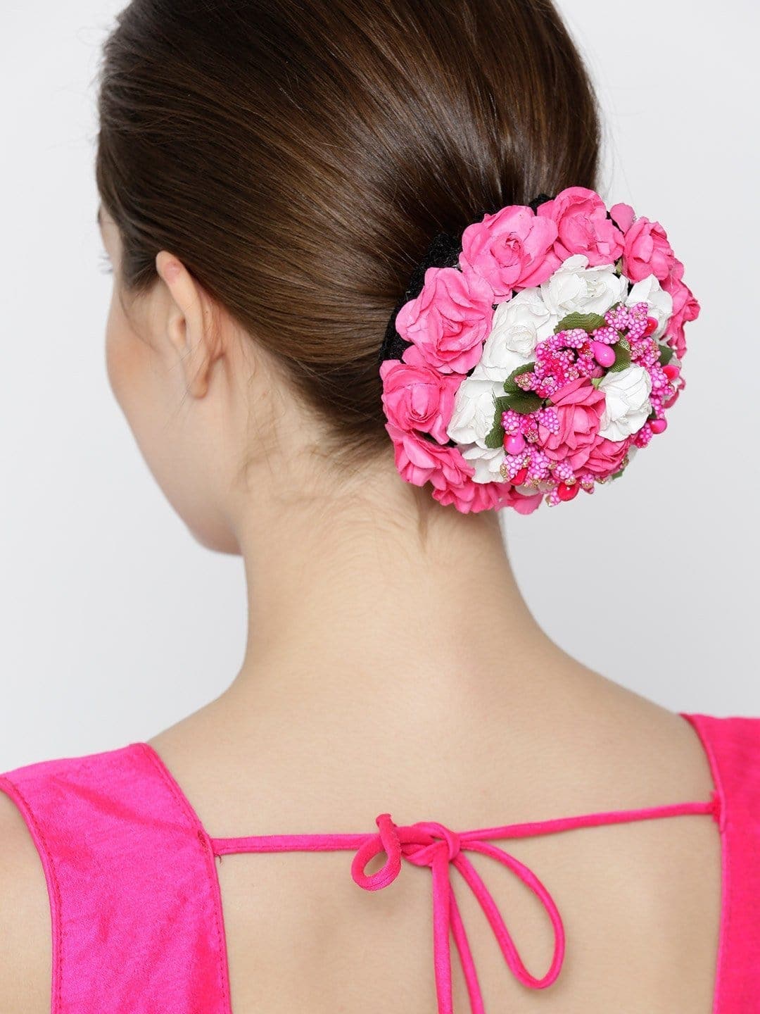 Buy ZENCY WITH DEVICE OF Z AND WORD HAIR ACCESSORIES AND ARTIFICIAL  JEWELLERY Red Pollens Rani Pink and Blue Flower Hair Bun Pin Styling Clip  for Women and Girls Online at Best