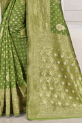 Olive Green Silk Saree