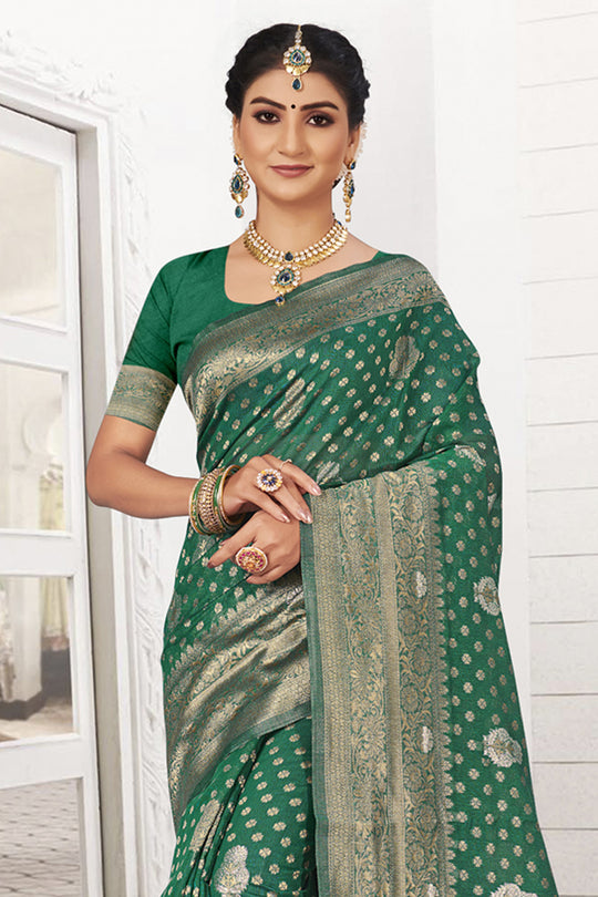 Jade Green Silk Saree
