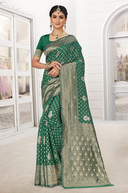 Jade Green Silk Saree