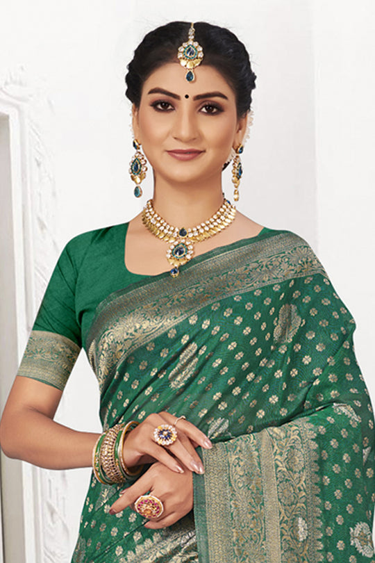 Jade Green Silk Saree