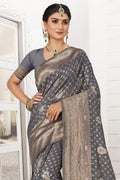 Pewter Grey Silk Saree