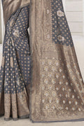 Pewter Grey Silk Saree