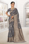 Pewter Grey Silk Saree