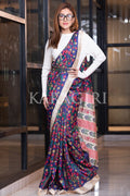 Kalamkari Saree Berry Blue Kalamkari Saree saree online