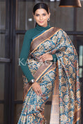 Kalamkari Saree Cerulean Blue Kalamkari Saree saree online