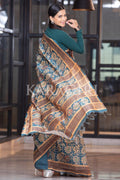 Kalamkari Saree Cerulean Blue Kalamkari Saree saree online