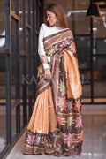 Kalamkari Saree Coral Peach Kalamkari Saree saree online