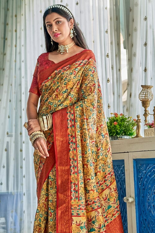 kalamkari silk saree