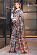 Kalamkari Saree Dark Grey Kalamkari Saree saree online