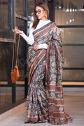 Kalamkari Saree Dark Grey Kalamkari Saree saree online