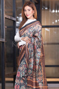 Kalamkari Saree Dark Grey Kalamkari Saree saree online