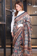 Kalamkari Saree Dark Grey Kalamkari Saree saree online