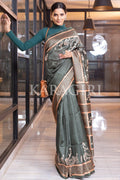 Kalamkari Saree Fern Green Kalamkari Saree saree online