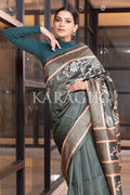 Kalamkari Saree Fern Green Kalamkari Saree saree online