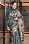 Kalamkari Saree Fern Green Kalamkari Saree saree online