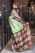 Kalamkari Saree Lime Green Kalamkari Saree saree online