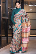 Kalamkari Saree Olympic Blue Kalamkari Saree saree online