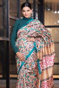 Kalamkari Saree Olympic Blue Kalamkari Saree saree online