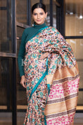 Kalamkari Saree Olympic Blue Kalamkari Saree saree online