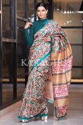 Kalamkari Saree Olympic Blue Kalamkari Saree saree online