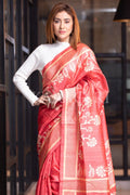 Kalamkari Saree Red Kalamkari Saree saree online