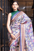 Kalamkari Saree Sapphire Blue Kalamkari Saree saree online