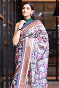 Kalamkari Saree Sapphire Blue Kalamkari Saree saree online