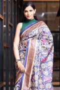 Kalamkari Saree Sapphire Blue Kalamkari Saree saree online