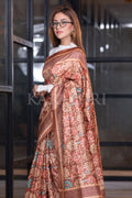 Kalamkari Saree Sepia Brown Kalamkari Saree saree online