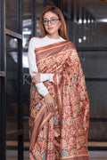 Kalamkari Saree Sepia Brown Kalamkari Saree saree online