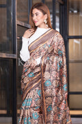Kalamkari Saree Tawny Brown Kalamkari Saree saree online