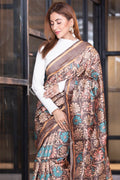 Kalamkari Saree Tawny Brown Kalamkari Saree saree online