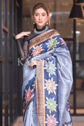 Kalamkari Saree Teapot Blue Kalamkari Saree saree online
