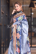 Kalamkari Saree Teapot Blue Kalamkari Saree saree online